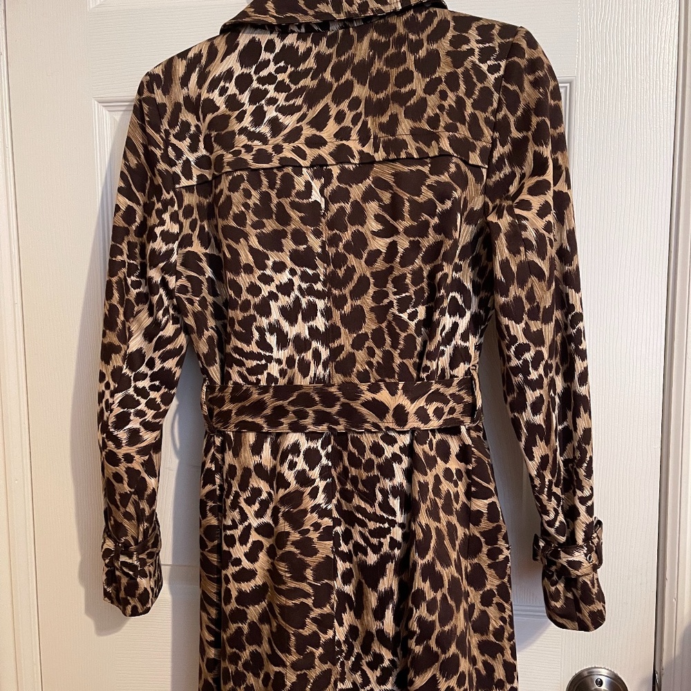 MICHAEL KORS LEOPARD TRENCH RAIN COAT